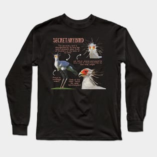 Animal Facts - Secretarybird Long Sleeve T-Shirt